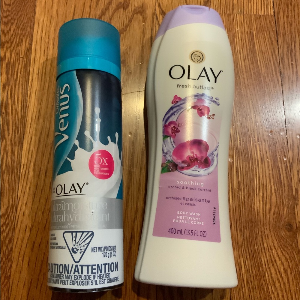 Olay Body Wash Orchaid and Black Current and Venus Shaving Gel Set